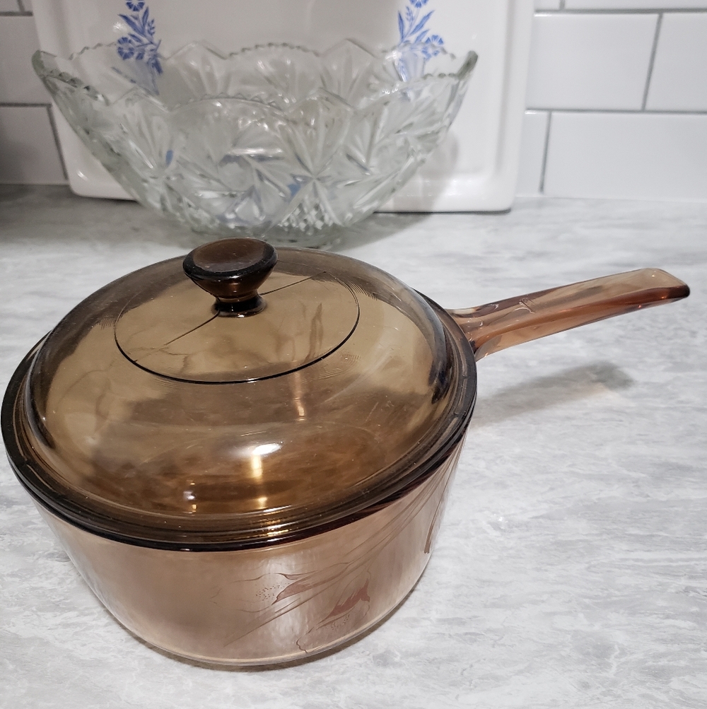 Rare! Visions Corning 1.5L Etched Saucepan
